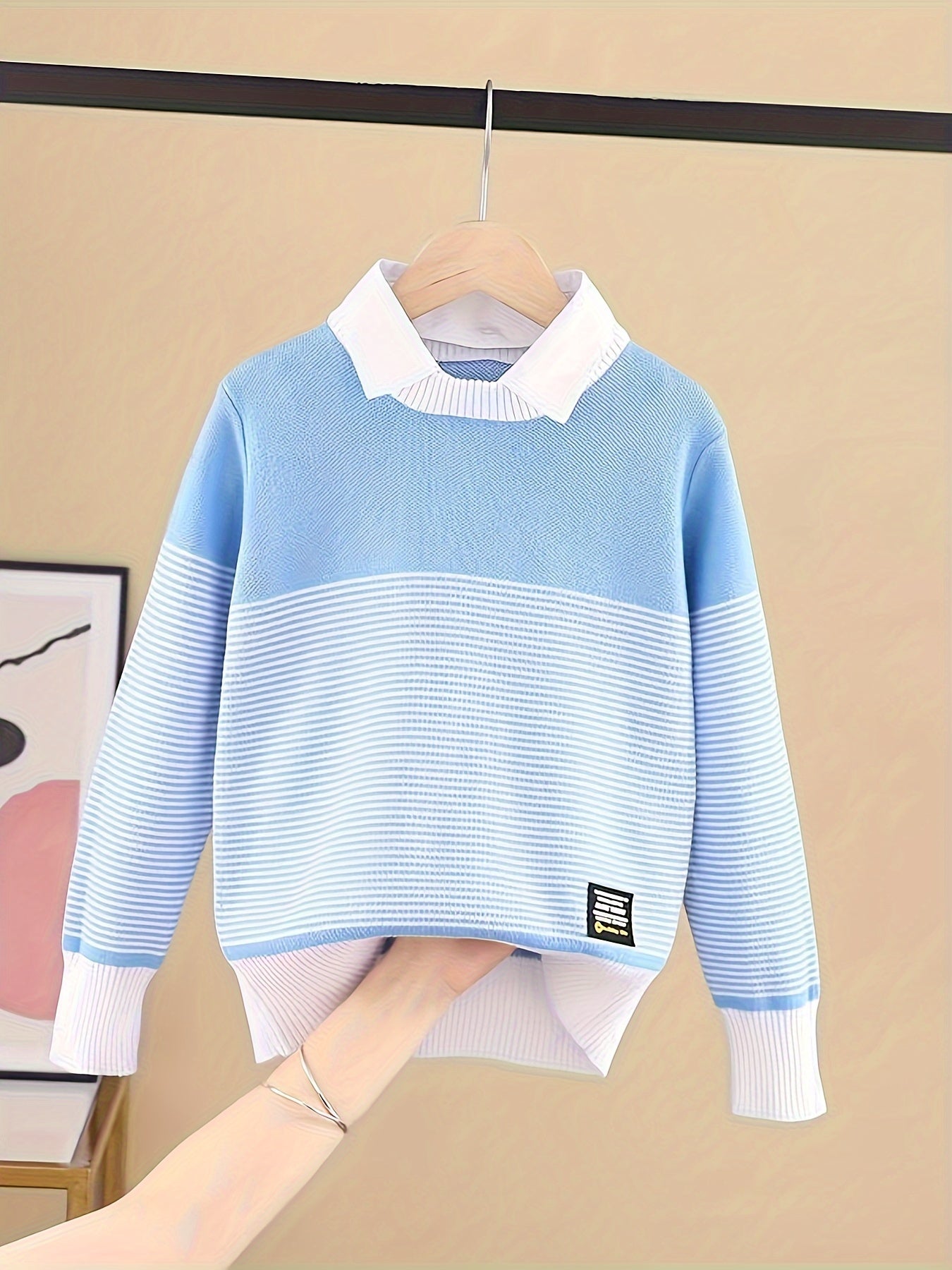 Pull en tricot à manches longues garçon du 4 au 13 ans