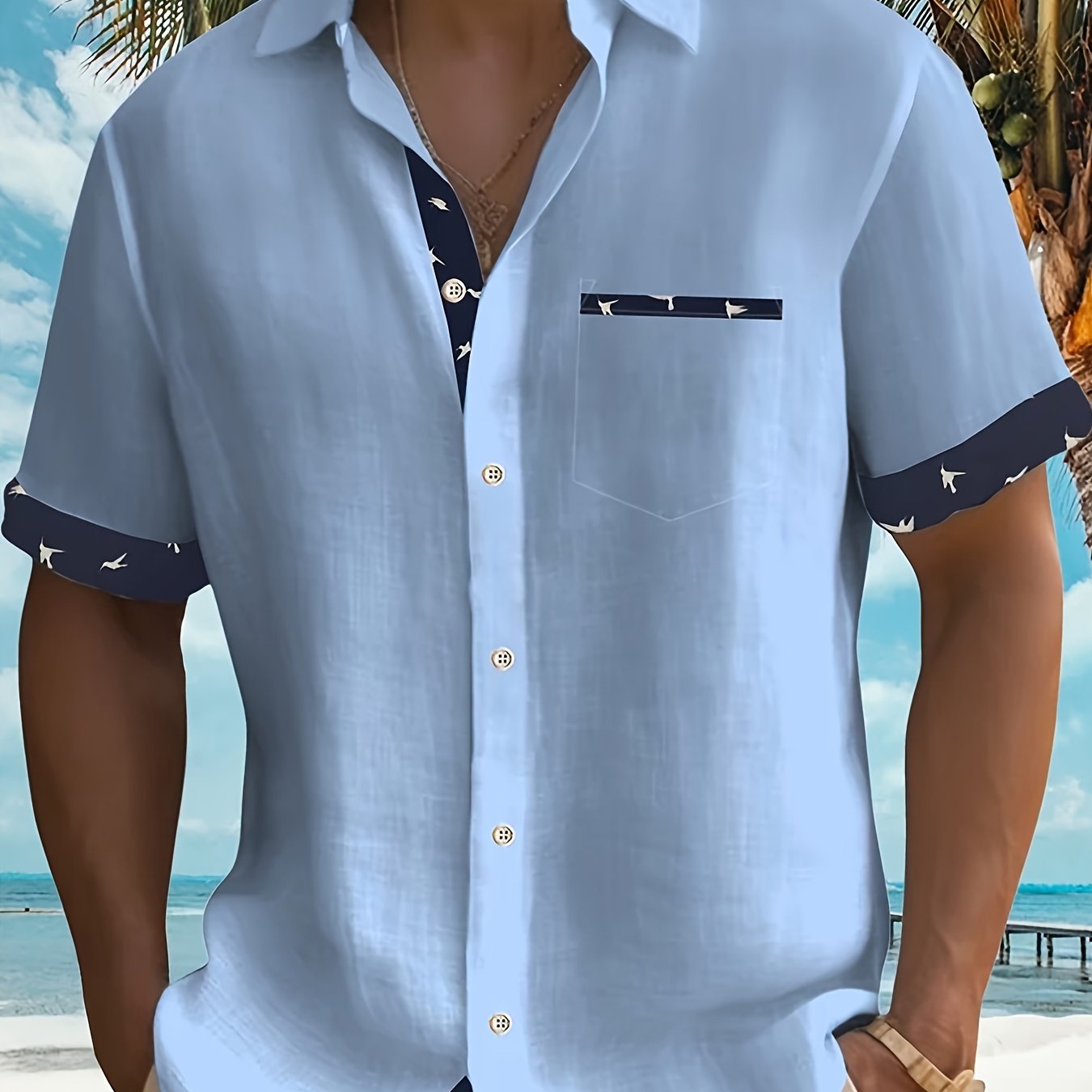 Chemise élégante en mélange de coton assorti de couleur du S au 3XL