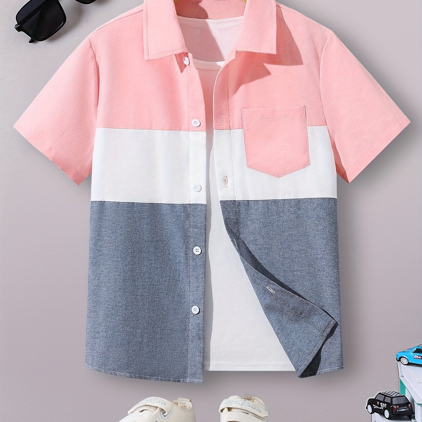 Chemise à manches courtes garçon du 8 ans au 12 ans