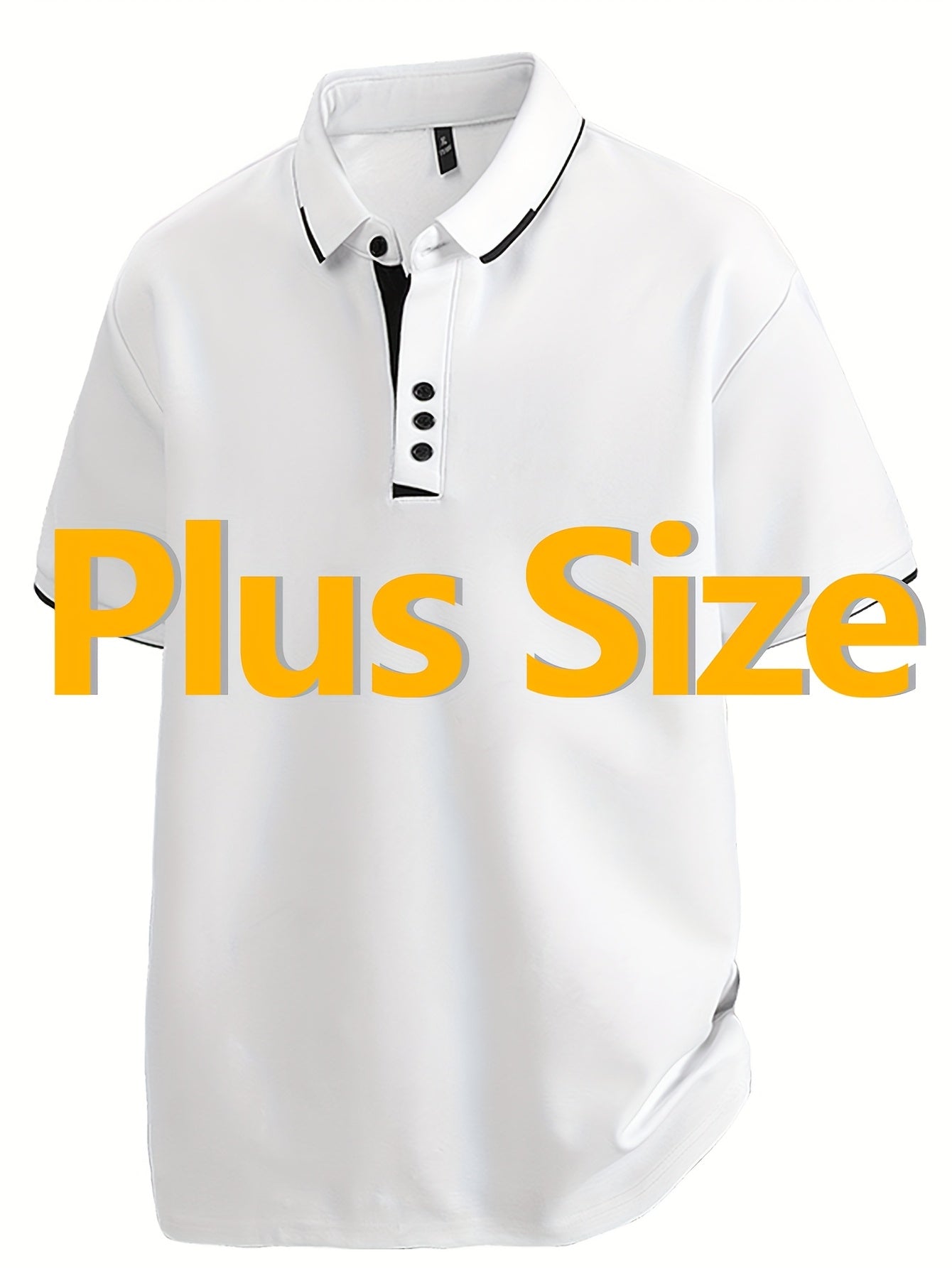 Men's Big & Tall Shirt - Soft Breathable Stretch Fabric Button-Up Collar Shirt, Non-Transparent Solid Color Collar Blouse for Business Casual, Golf, Casual Attire - Available in Black, Dark Navy, Grey, More Colors - Men/Teens MAEJORKEN