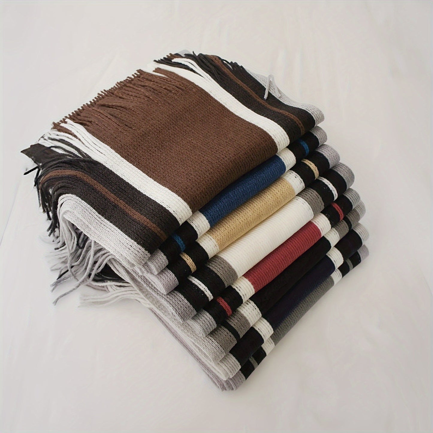Echarpe élégante en tricot rayé - acrylique chaud MAEJORKEN