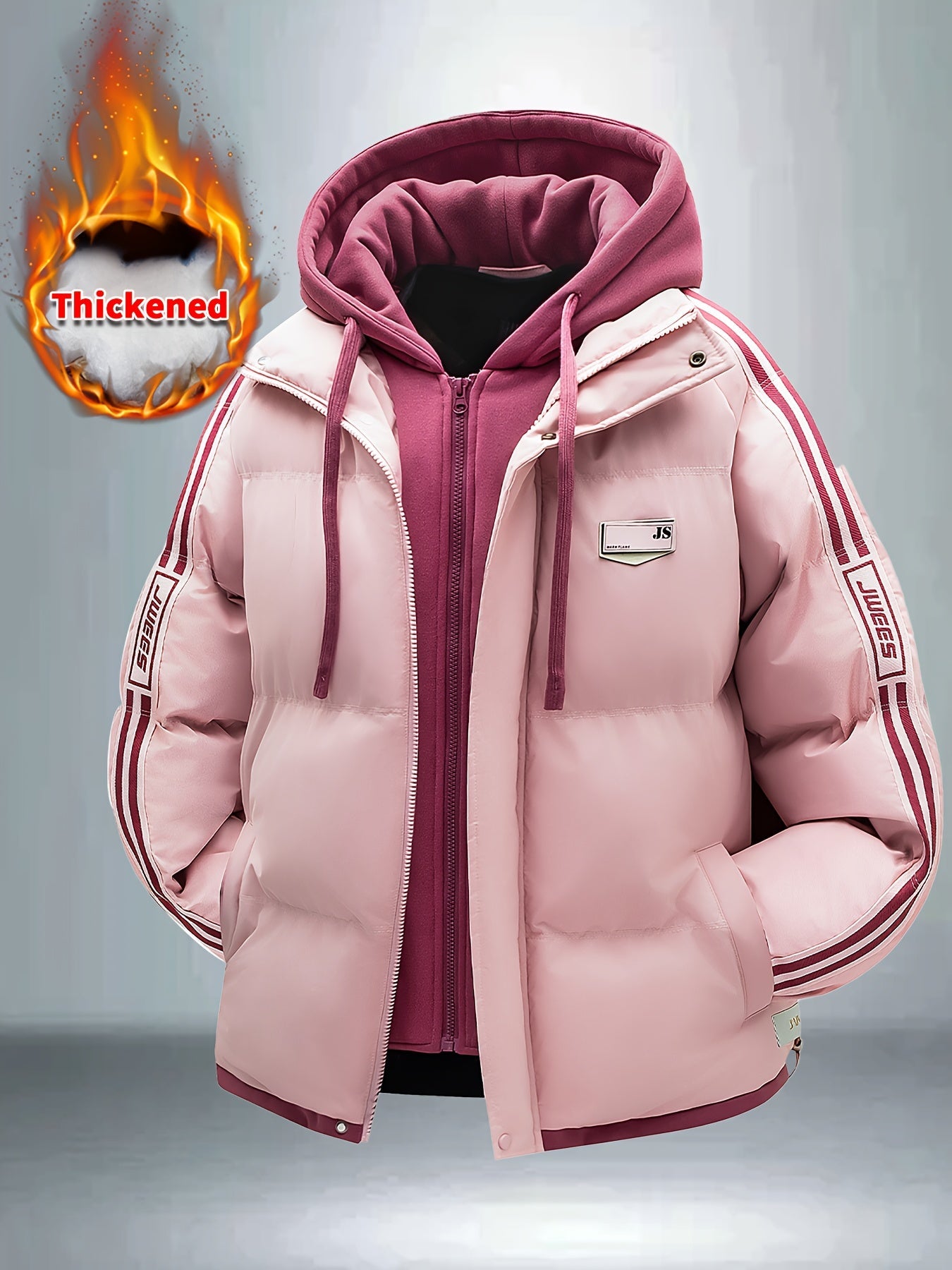 Blouson à capuche épais avec fermeture à glissière du S au 2XL MAEJORKEN
