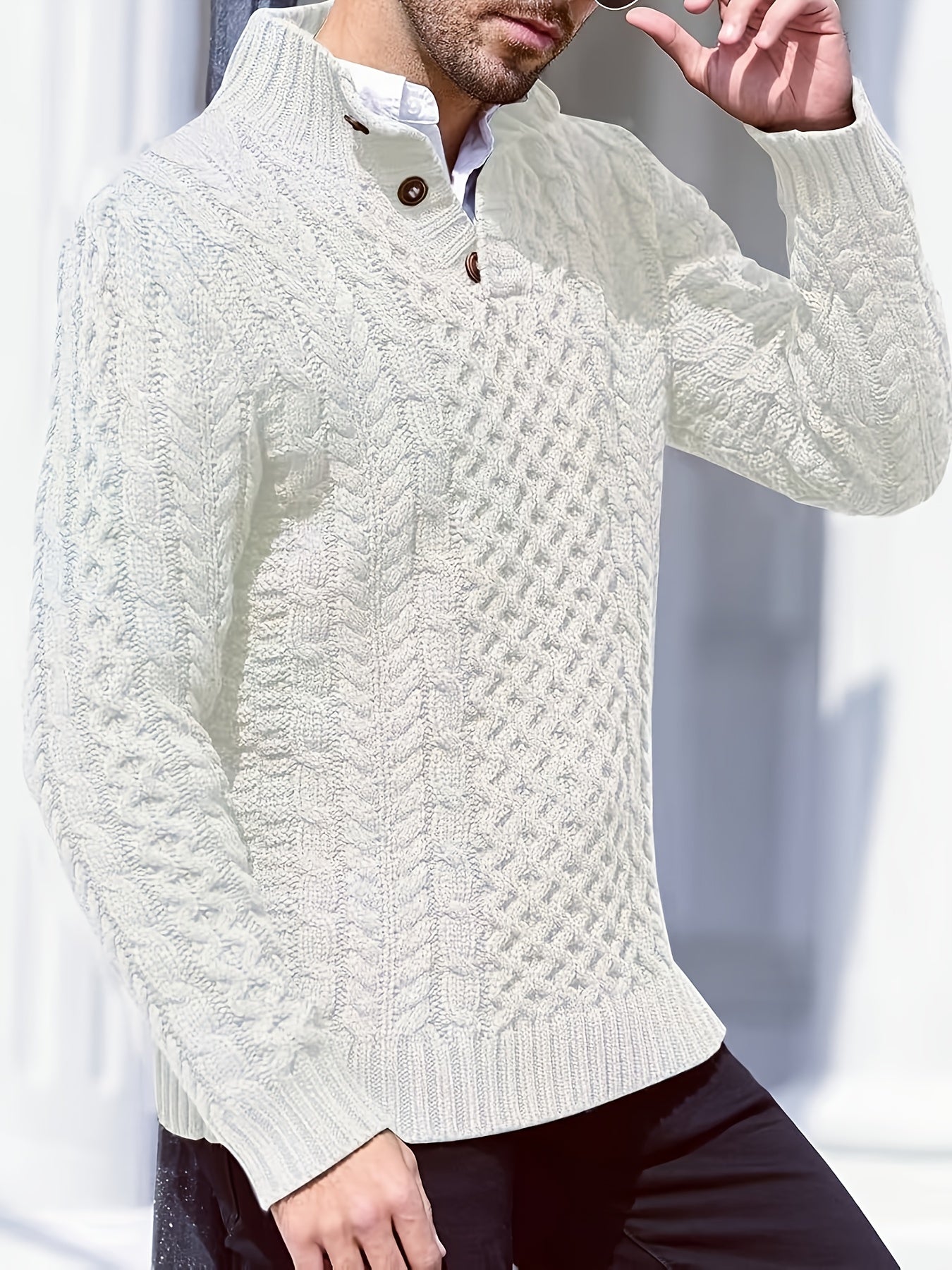 Pull couleur unie col montant grande taille du 2XL au 7XL MAEJORKEN