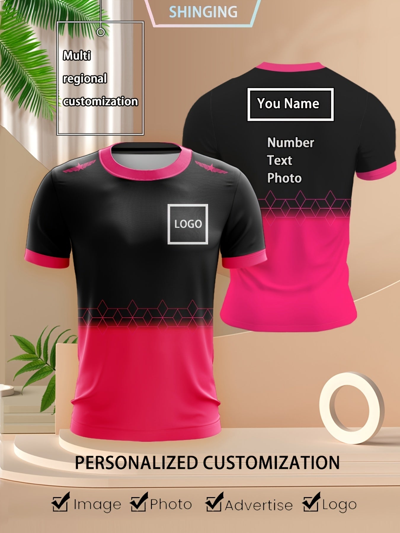 T-shirt de sport décontracté personnalisable imprimé dégradé du XXS au 3XL MAEJORKEN