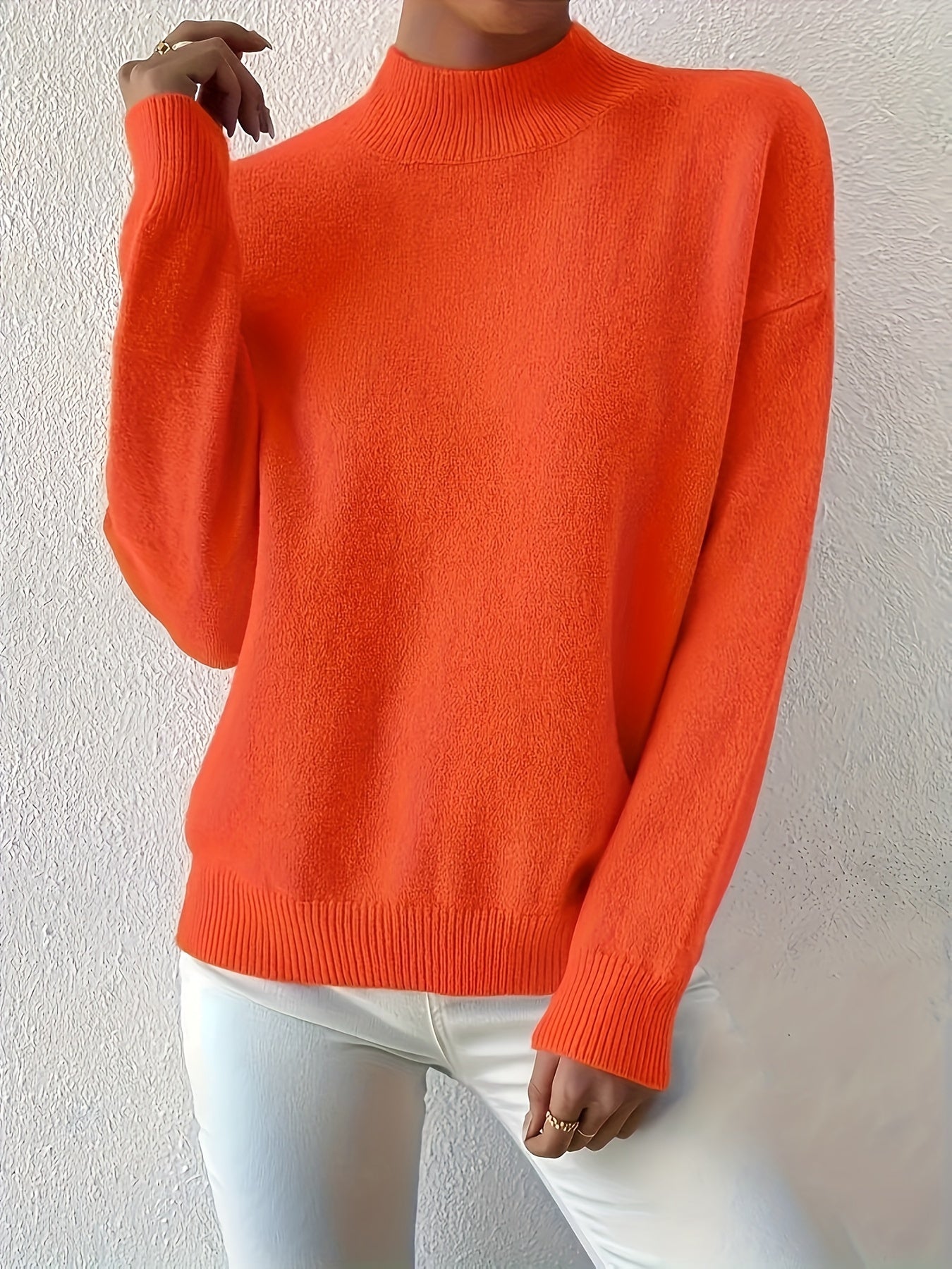 Pull en tricot à col montant grande taille du XL au 5XL MAEJORKEN