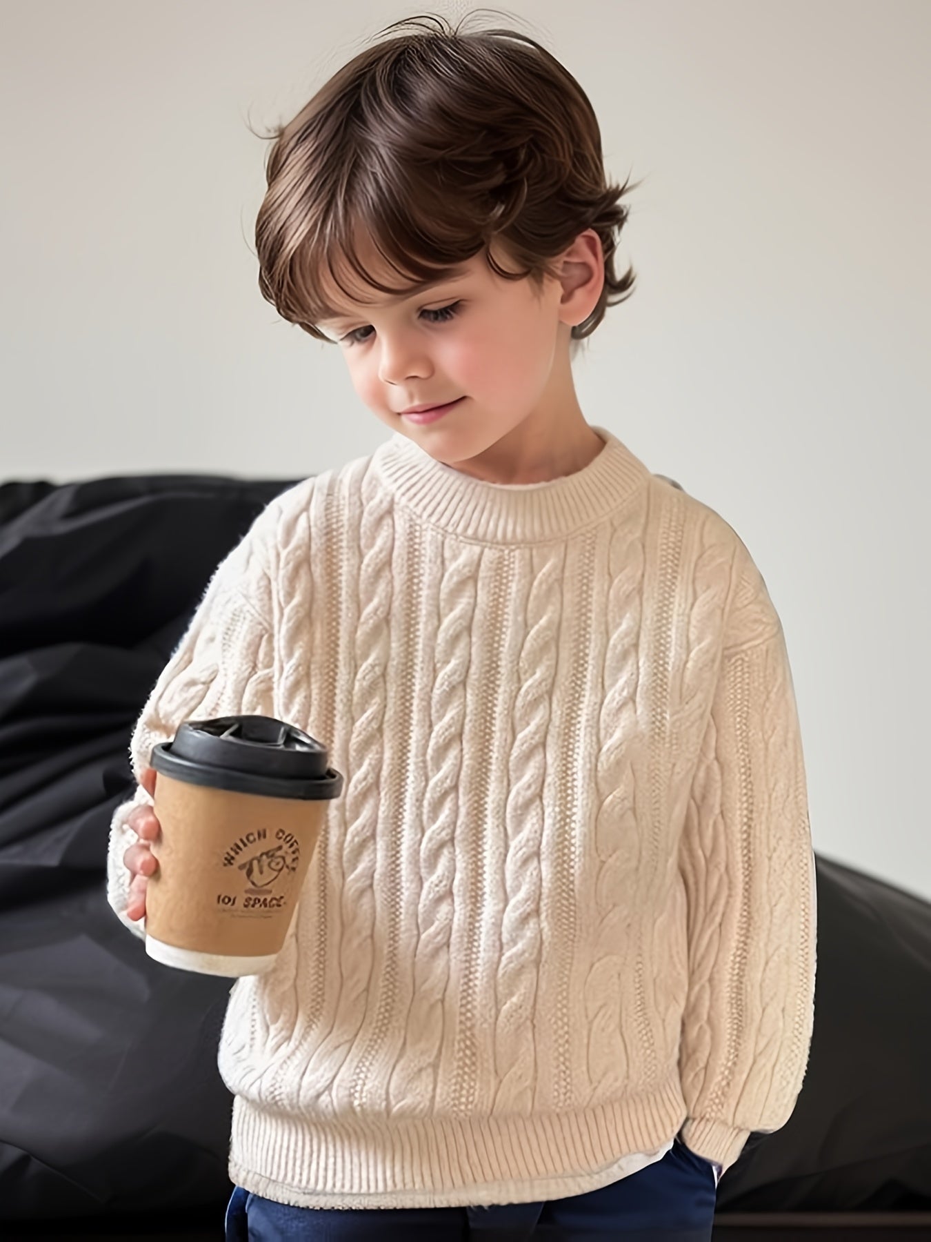 Pull à col rond et épais garçons du 5 au 15 ans MAEJORKEN
