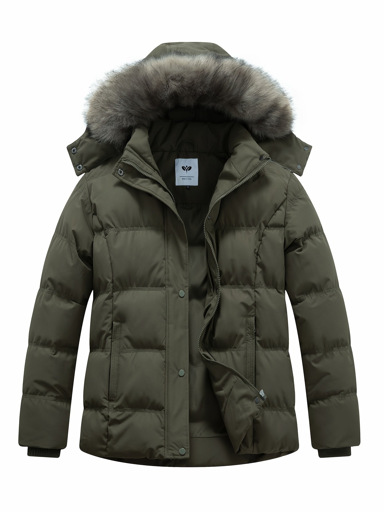 Manteau d hiver épais à capuche détachable en fausse fourrure femmes grande taille du XL au 5XL MAEJORKEN
