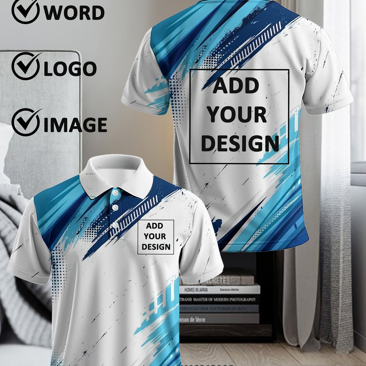 Polo grande taille logo/texte/image personnalisés du 3XL au 8XL