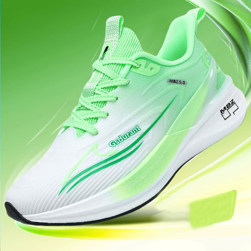 Men's Lightweight Carbon Fiber-Like Technology Running Shoes - Low-Top Sneakers with Arch Support & Cushioned MD Sole, Blue/Golden Track Shoe Design, Lace-Up Sneakers for Gym, Jogging, - All-Season Performance (Multi-Color Op MAEJORKEN