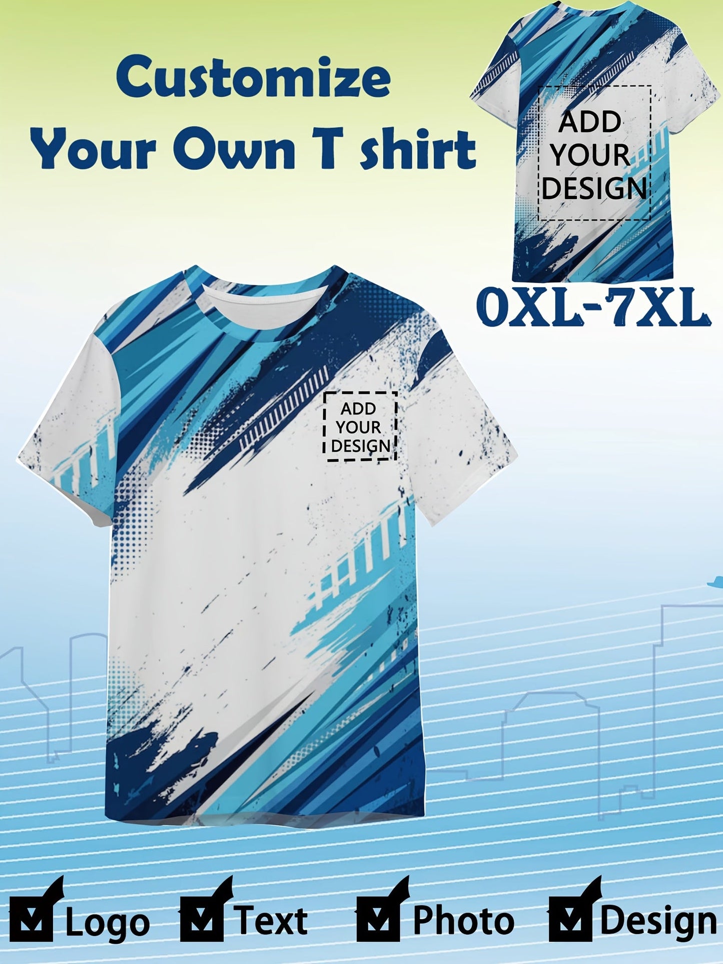 T-shirt imprimé personnalisable grande taille du 4XL au 8XL MAEJORKEN