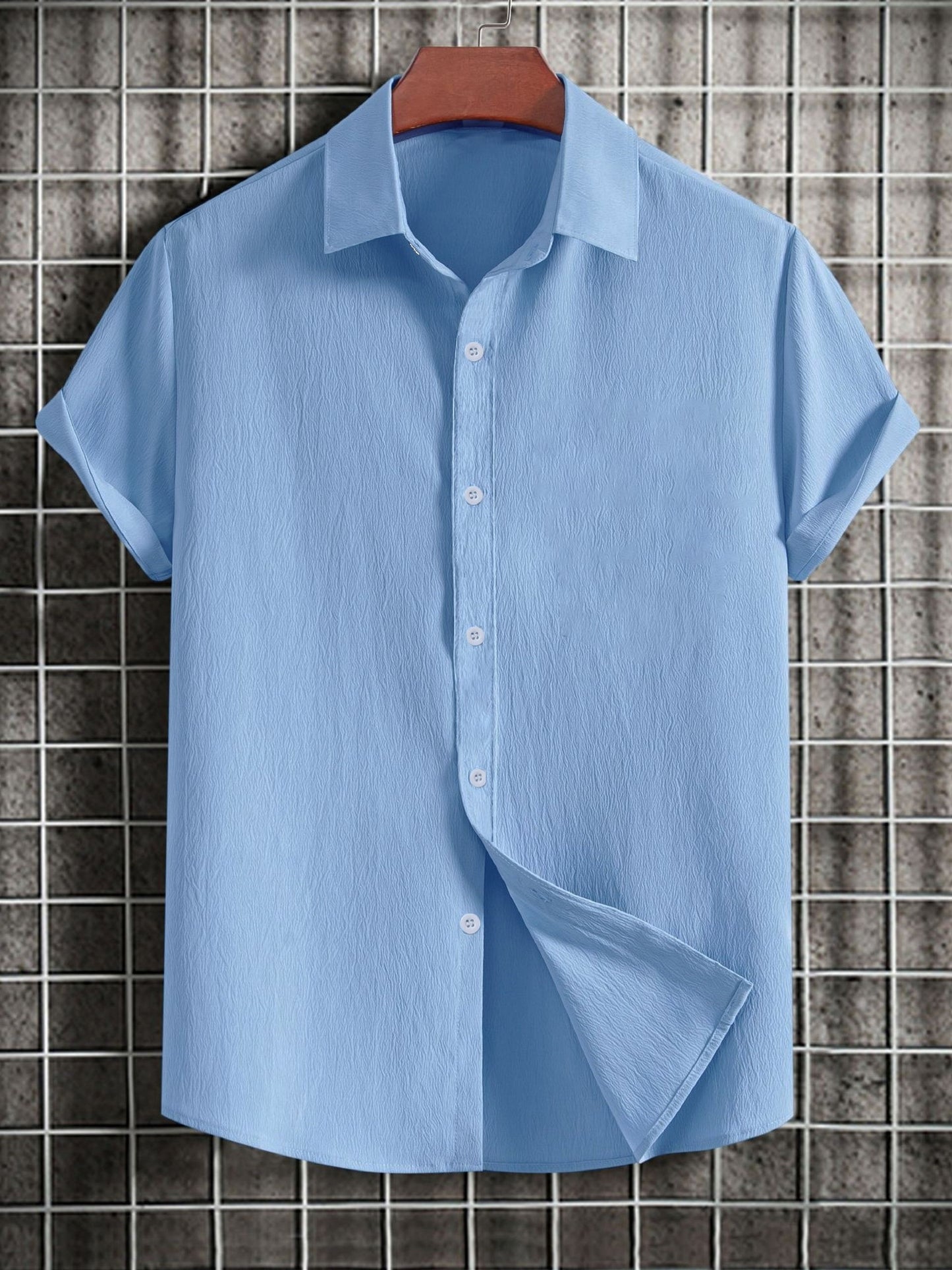 Chemise à manches courtes en pur coton du XS au 2XL