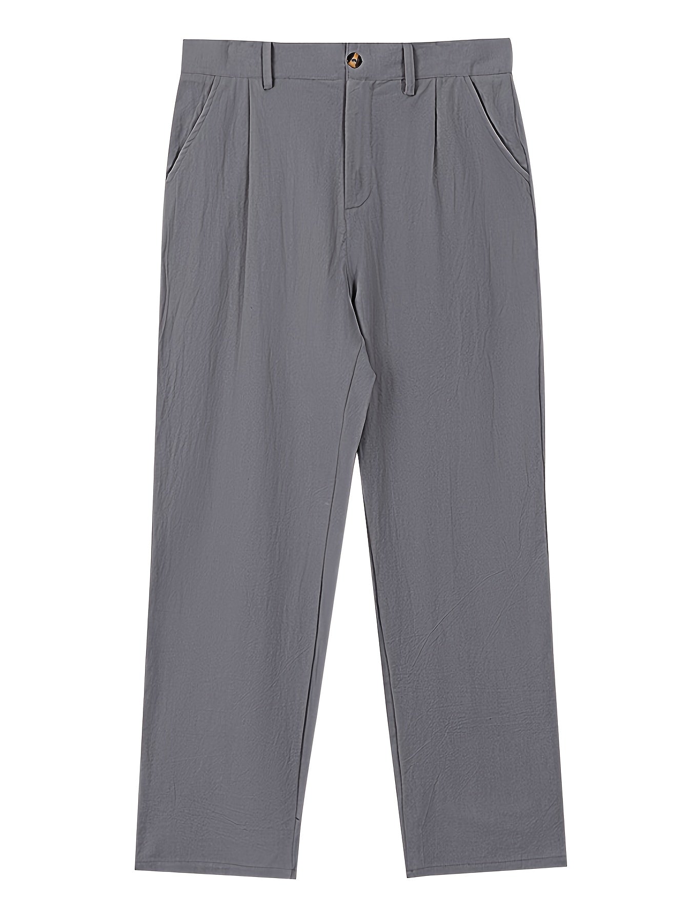Men's Linen Suit Pants - Heavy-Duty Non-Stretch All-Season Business & Formal Wear, Light Business Casual Dress Trousers with White Piping (Matching Jacket Required), Versatile for Weddings & Office - Ideal Gift MAEJORKEN