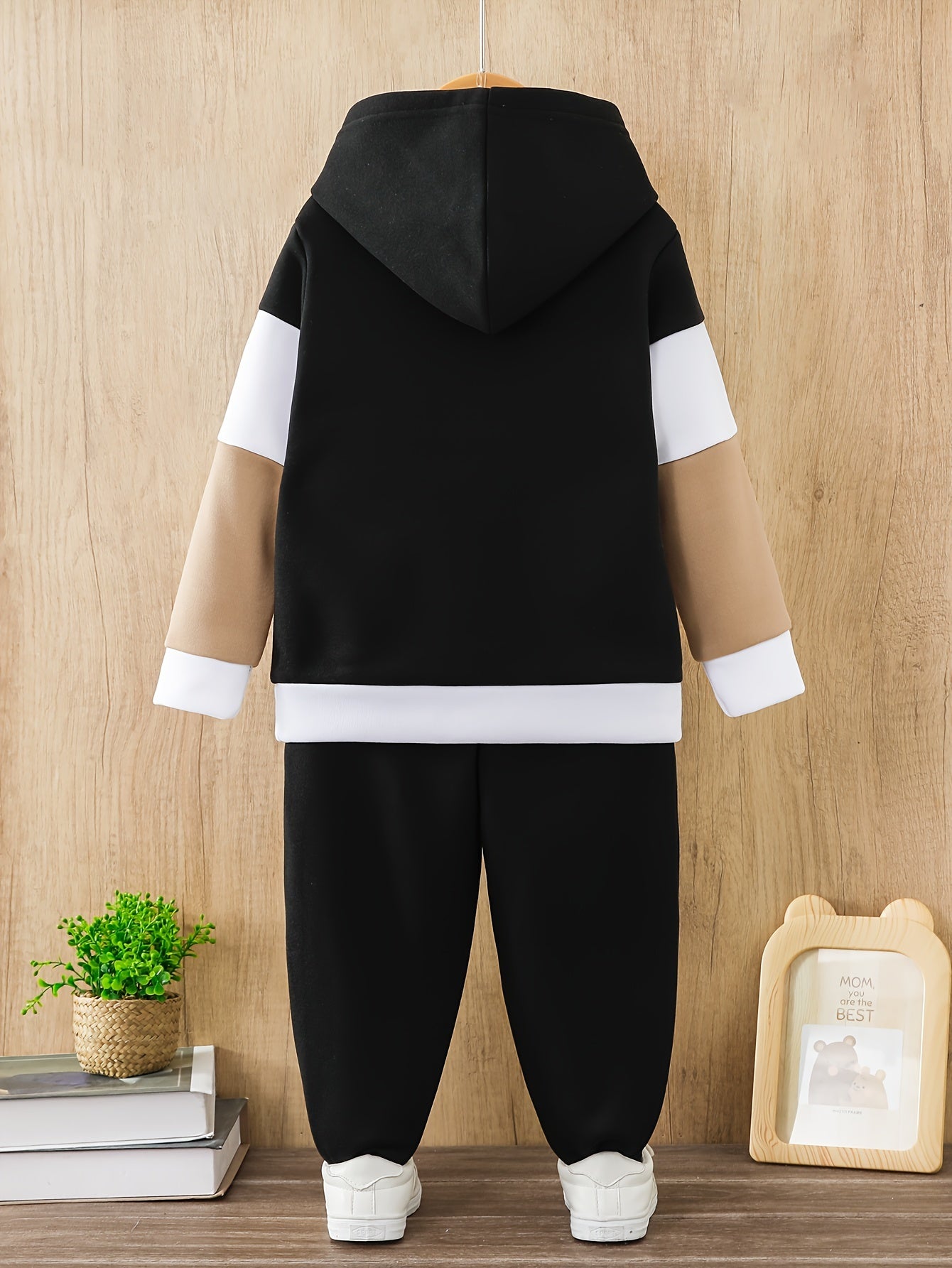 Ensemble sweat à capuche et pantalon épais doublé polaire du 3 au 10 ans