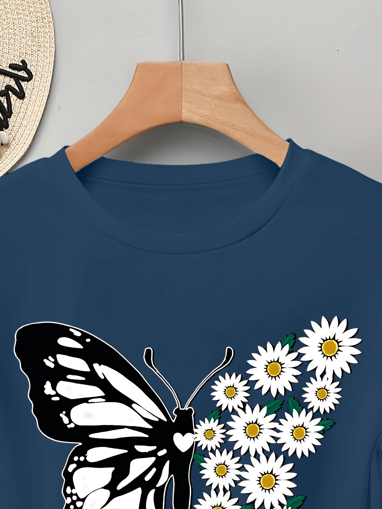 Pull à manches longues femme 100% coton imprimé papillon du S au 2XL