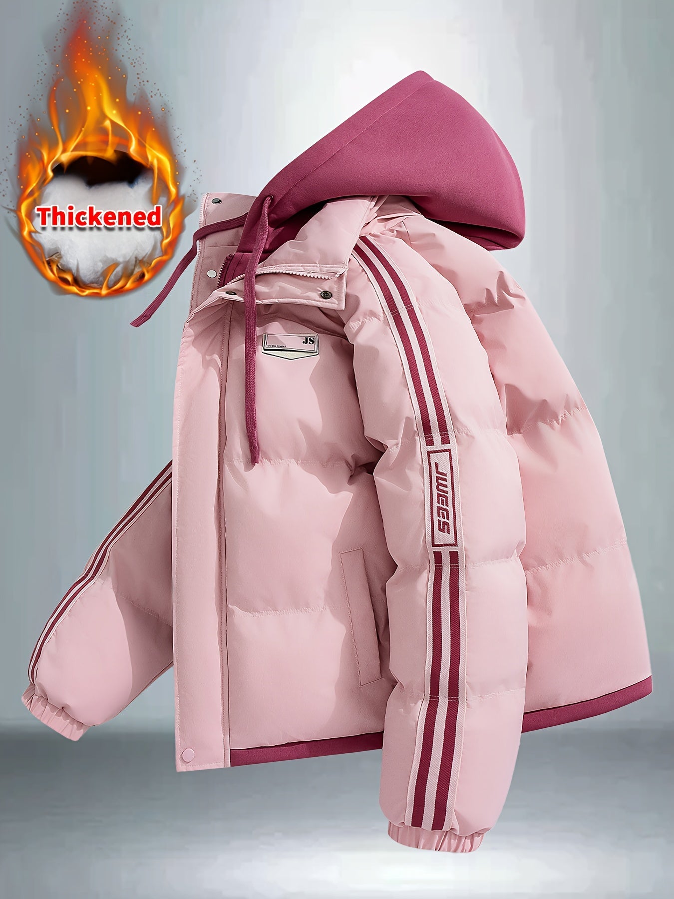 Blouson à capuche épais avec fermeture à glissière du S au 2XL MAEJORKEN