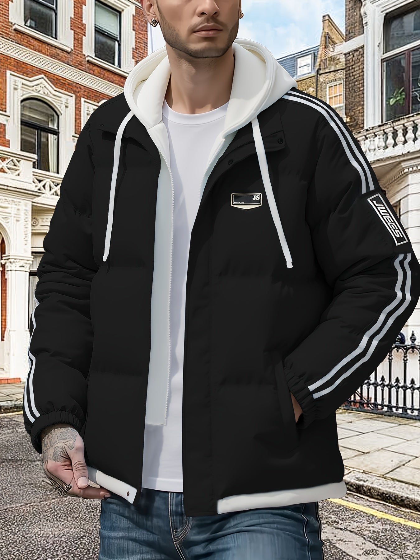 Blouson à capuche épais avec fermeture à glissière du S au 2XL MAEJORKEN