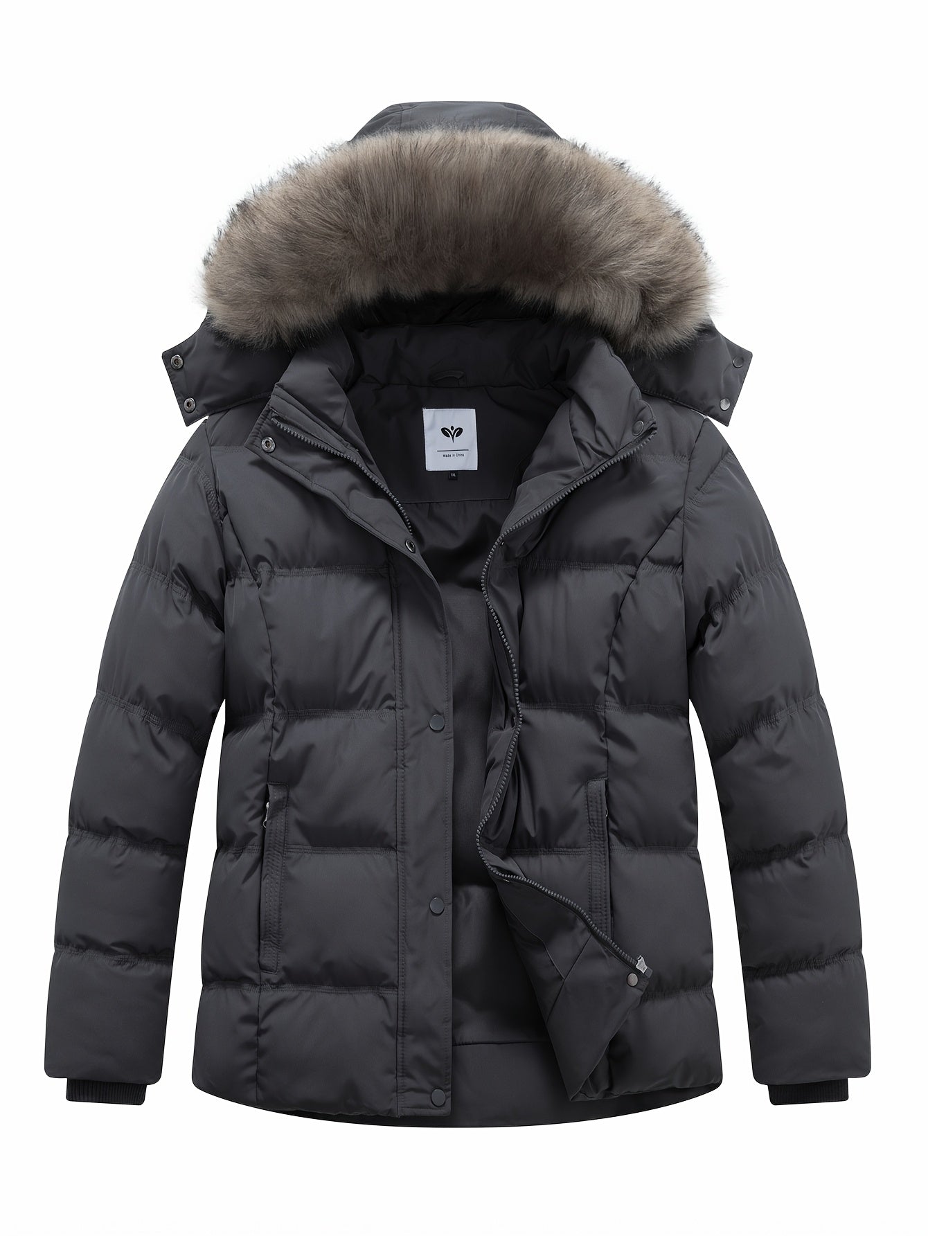 Manteau d hiver épais à capuche détachable en fausse fourrure femmes grande taille du XL au 5XL MAEJORKEN