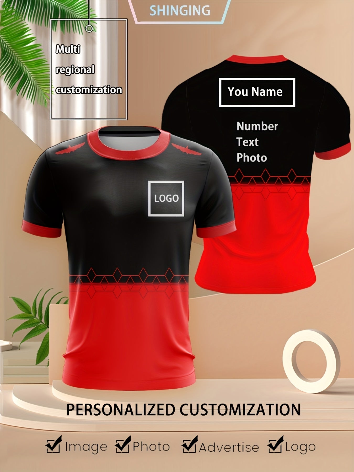 T-shirt de sport décontracté personnalisable imprimé dégradé du XXS au 3XL MAEJORKEN