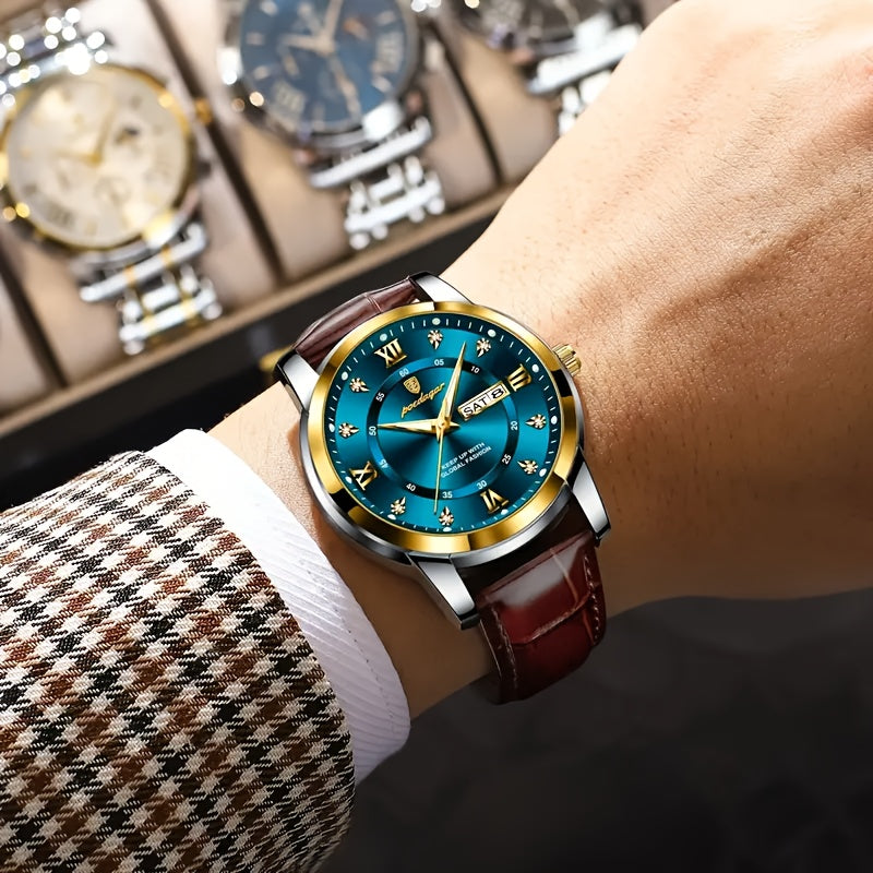 Montre à quartz élégante en simili cuir ( coffret non inclus ) MAEJORKEN