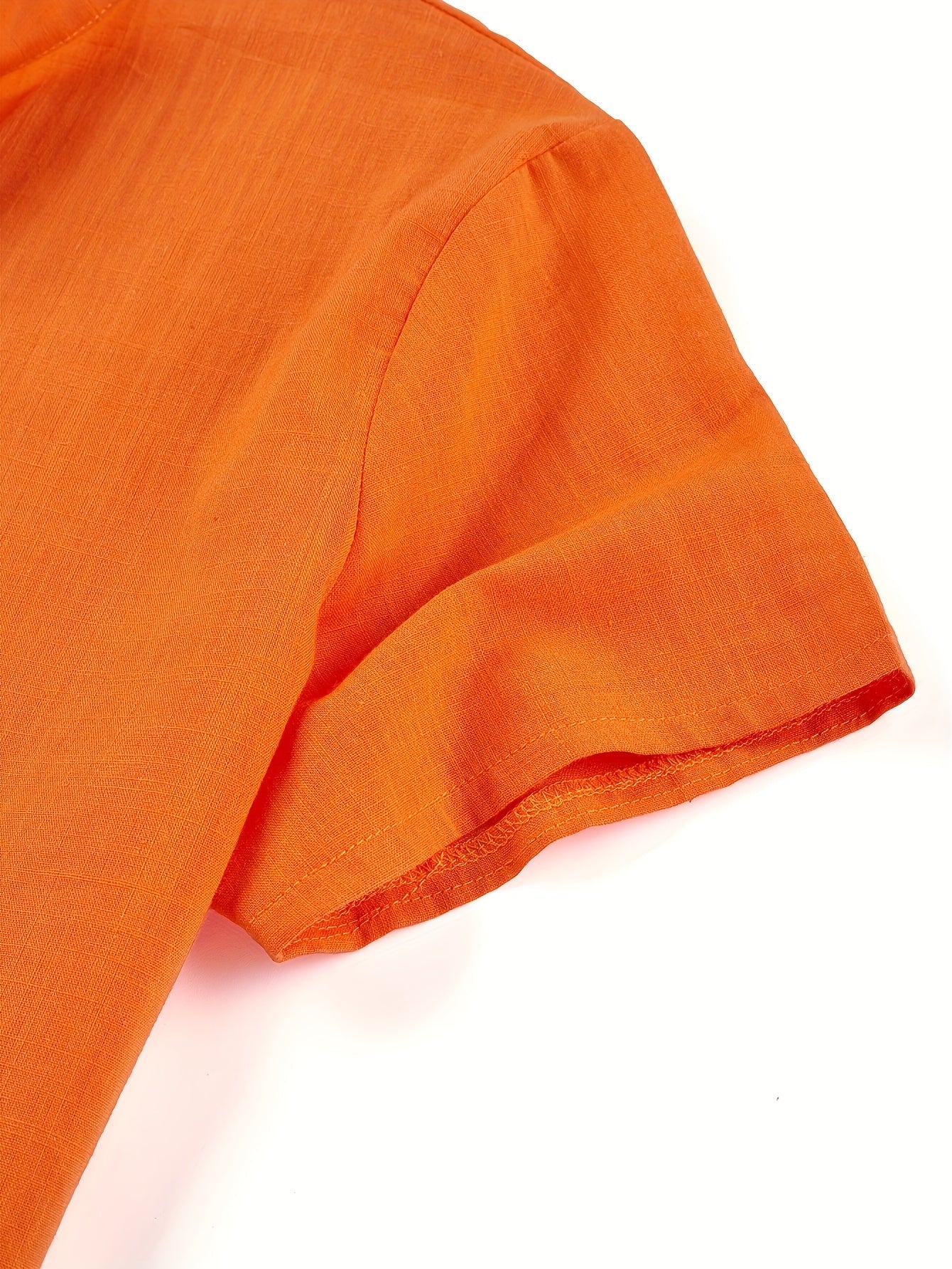 Chemise à manches courtes en coton col montant du S au 3XL MAEJORKEN