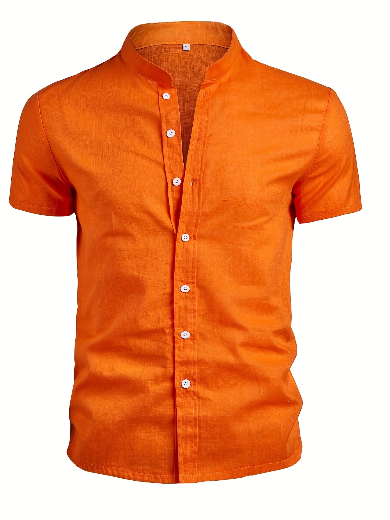 Chemise à manches courtes en coton col montant du S au 3XL MAEJORKEN
