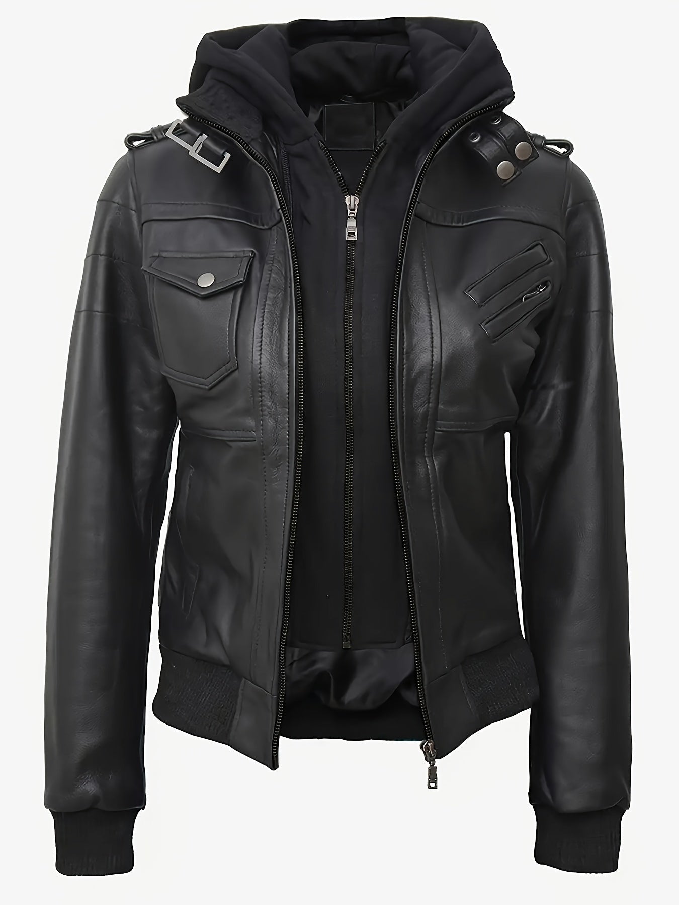 Blouson en cuir zippé élégant pour femmes du S au 2XL MAEJORKEN