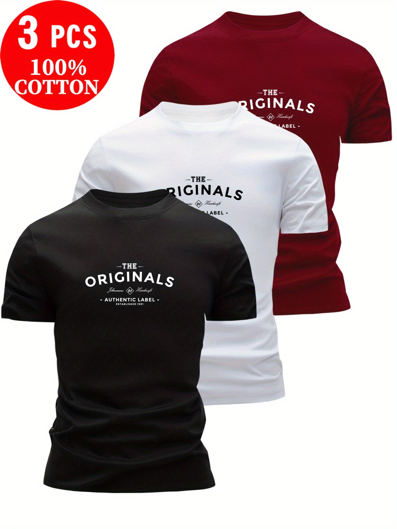 Lot de 3 t-shirts 100% coton " the originals " du XS au 3XL