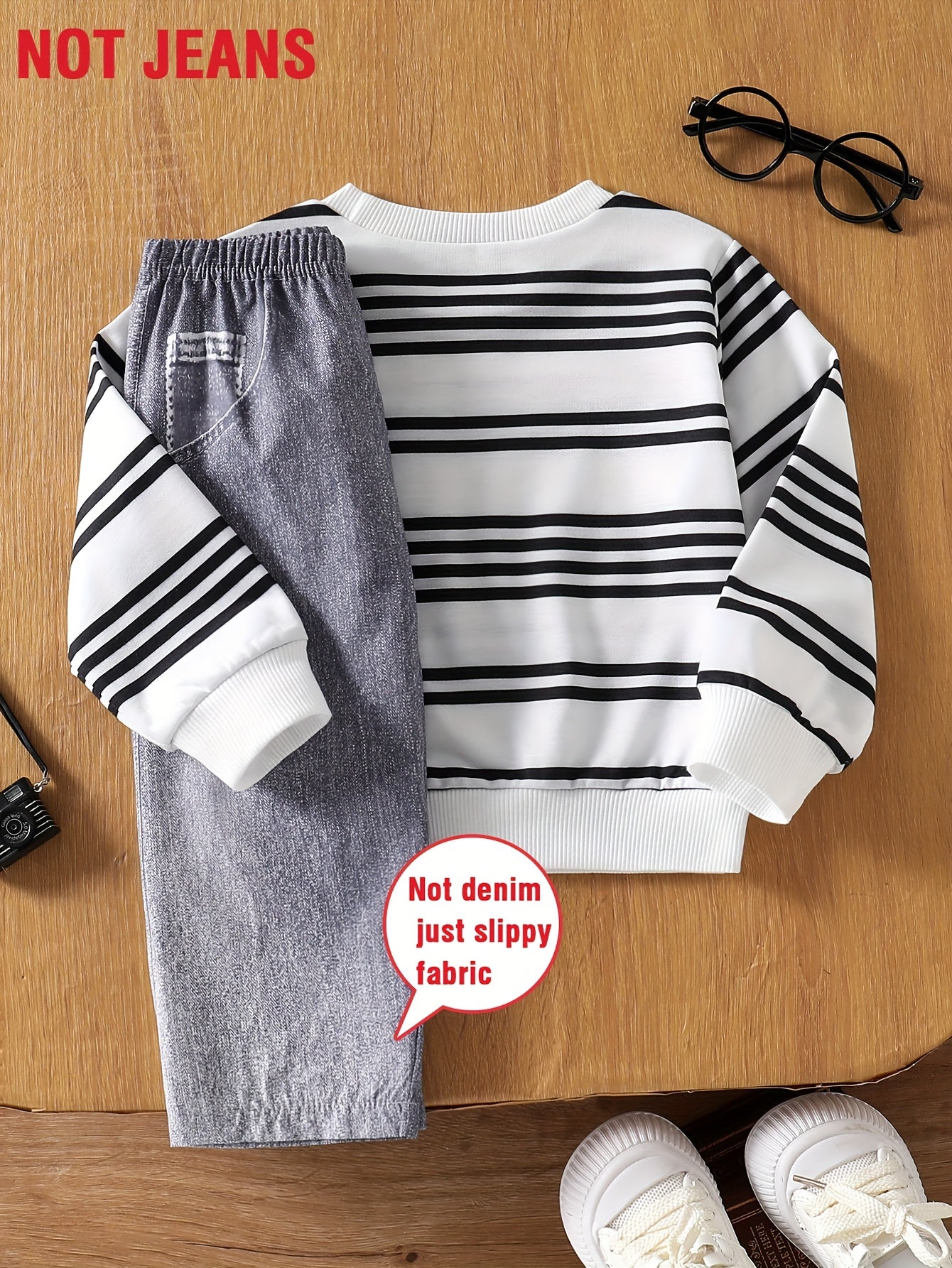 Ensemble t-shirt rayée à manches longues et pantalon garçons du 6 mois au3 ans MAEJORKEN