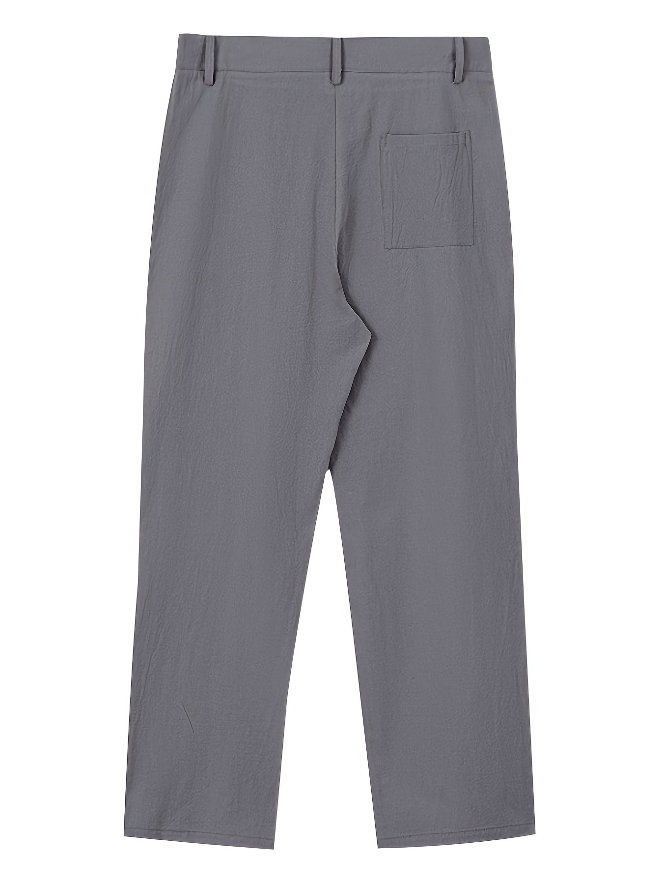 Men's Linen Suit Pants - Heavy-Duty Non-Stretch All-Season Business & Formal Wear, Light Business Casual Dress Trousers with White Piping (Matching Jacket Required), Versatile for Weddings & Office - Ideal Gift MAEJORKEN