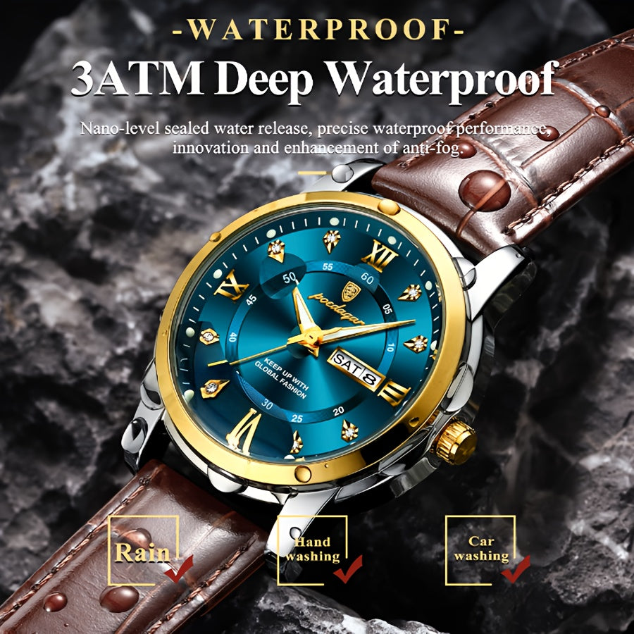 Montre à quartz élégante en simili cuir ( coffret non inclus ) MAEJORKEN