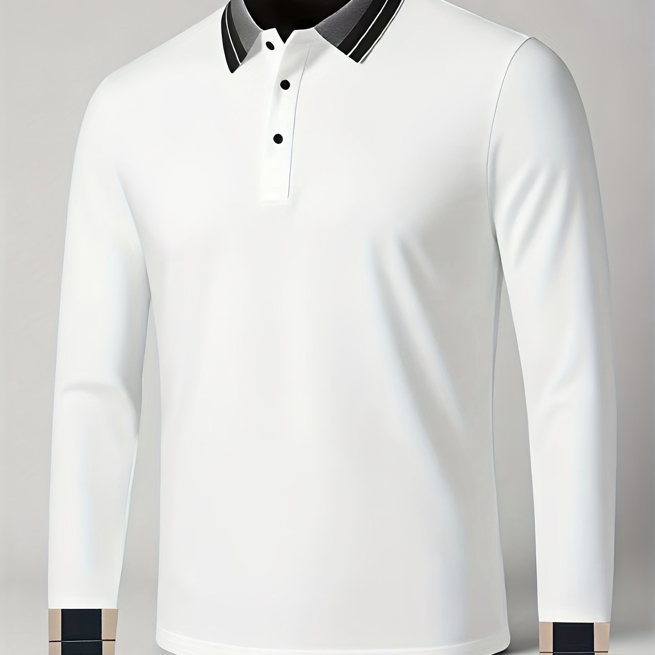 Pull à col boutonné à manches longues du S au 2XL
