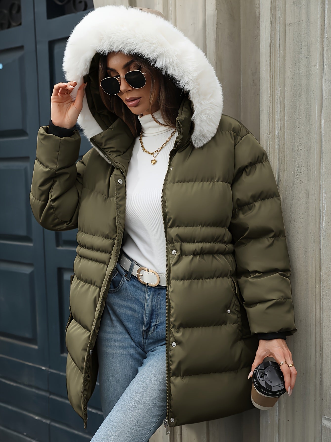 Blouson chaud à la mode grande taille femmes du XL au 5XL