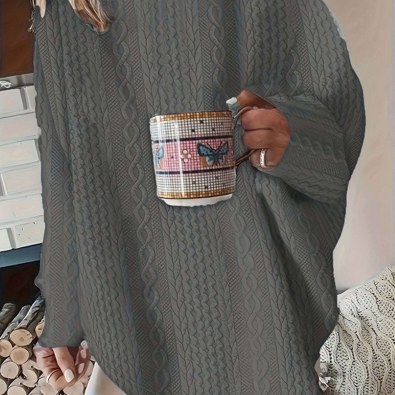 Pull à col rond de couleur unie 1XL au 5XL