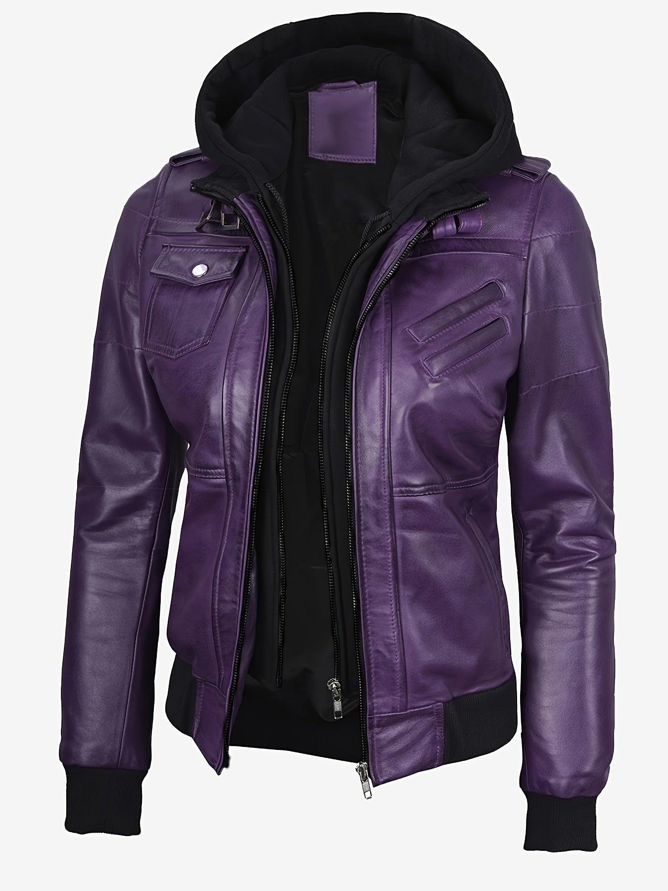 Blouson en cuir zippé élégant pour femmes du S au 2XL MAEJORKEN