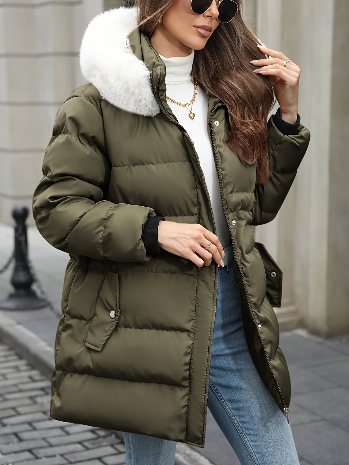 Blouson chaud à la mode grande taille femmes du XL au 5XL