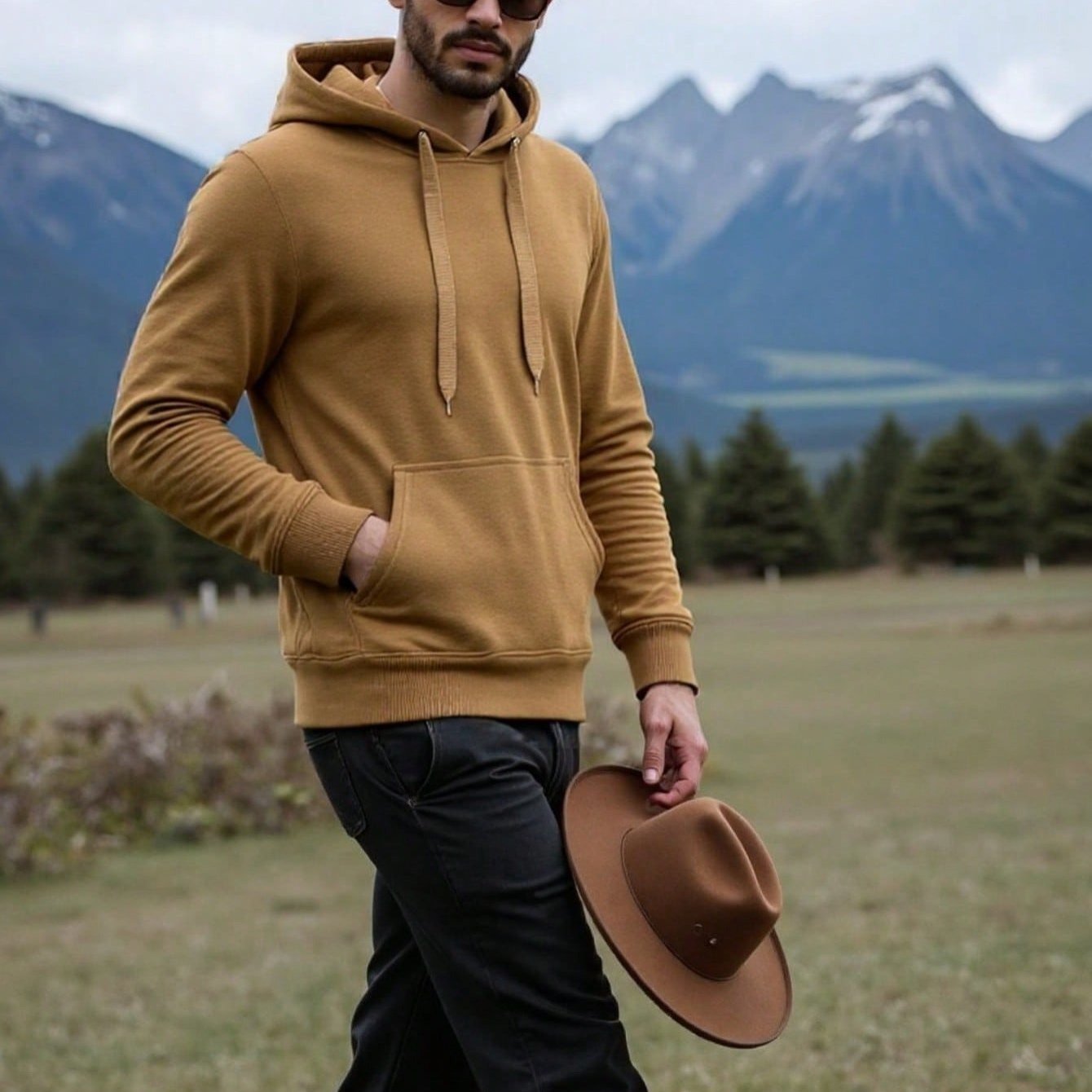Sweat-shirt à capuche en coton et polyester hommes du M au 2XL MAEJORKEN