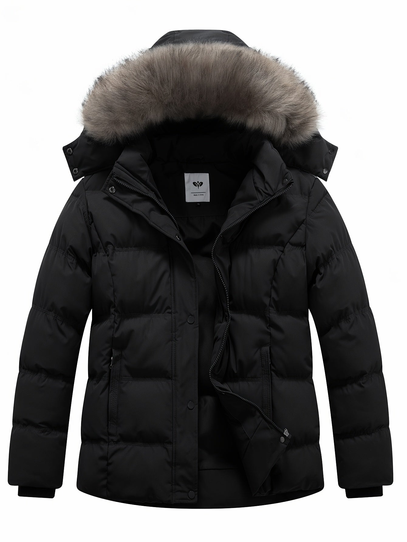 Manteau d hiver épais à capuche détachable en fausse fourrure femmes grande taille du XL au 5XL MAEJORKEN