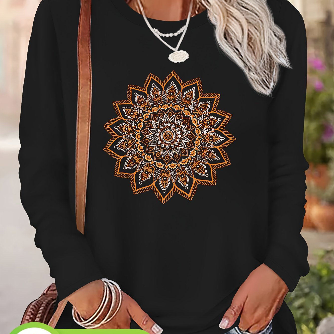 T-shirt à imprimé floral col rond 100% coton du S au 2XL MAEJORKEN