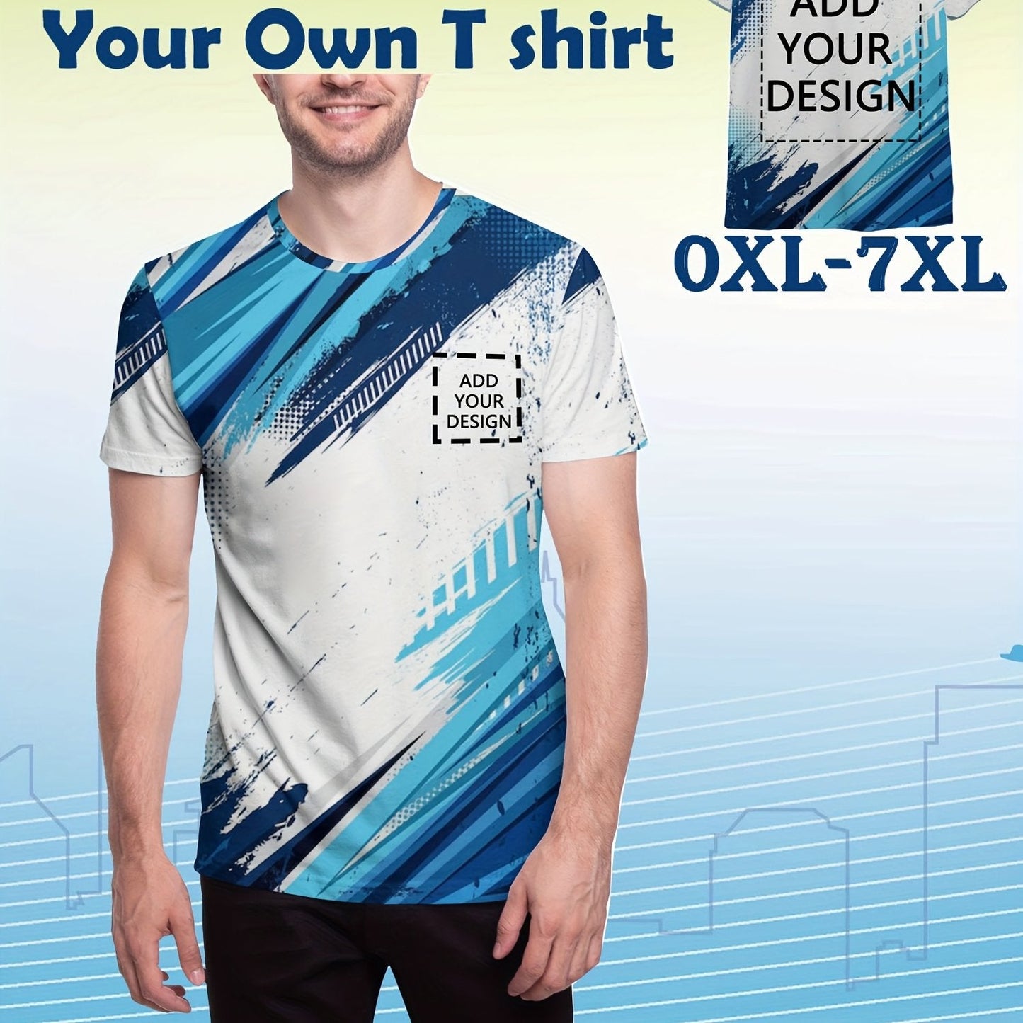T-shirt imprimé personnalisable grande taille du 4XL au 8XL MAEJORKEN