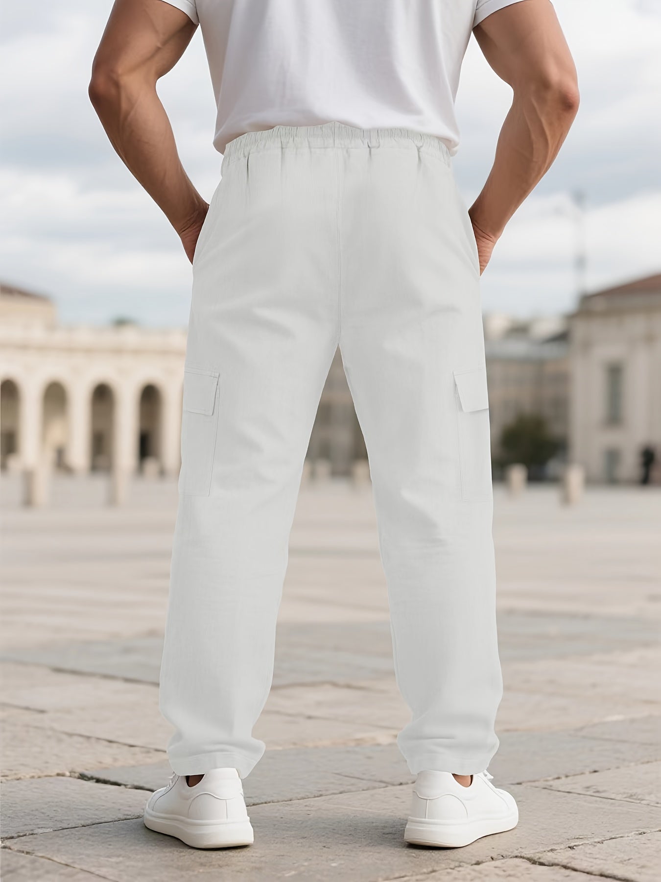 Pantalon cargo en lin multi poches du S au 3XL MAEJORKEN