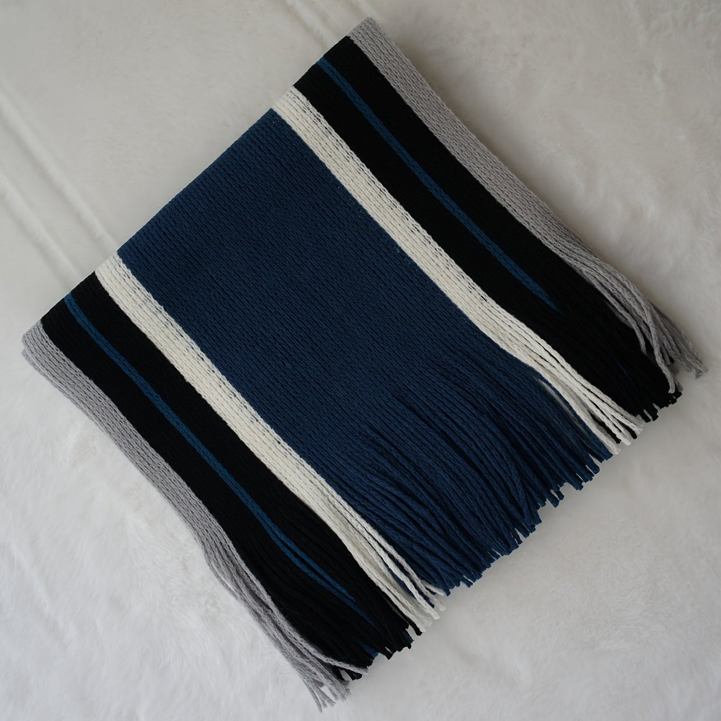 Echarpe élégante en tricot rayé - acrylique chaud MAEJORKEN