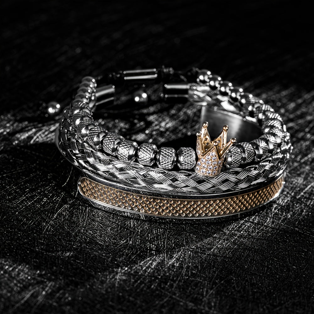 Ensemble de bracelets de luxe pour hommes avec couronne ( coffret non inclus ) MAEJORKEN