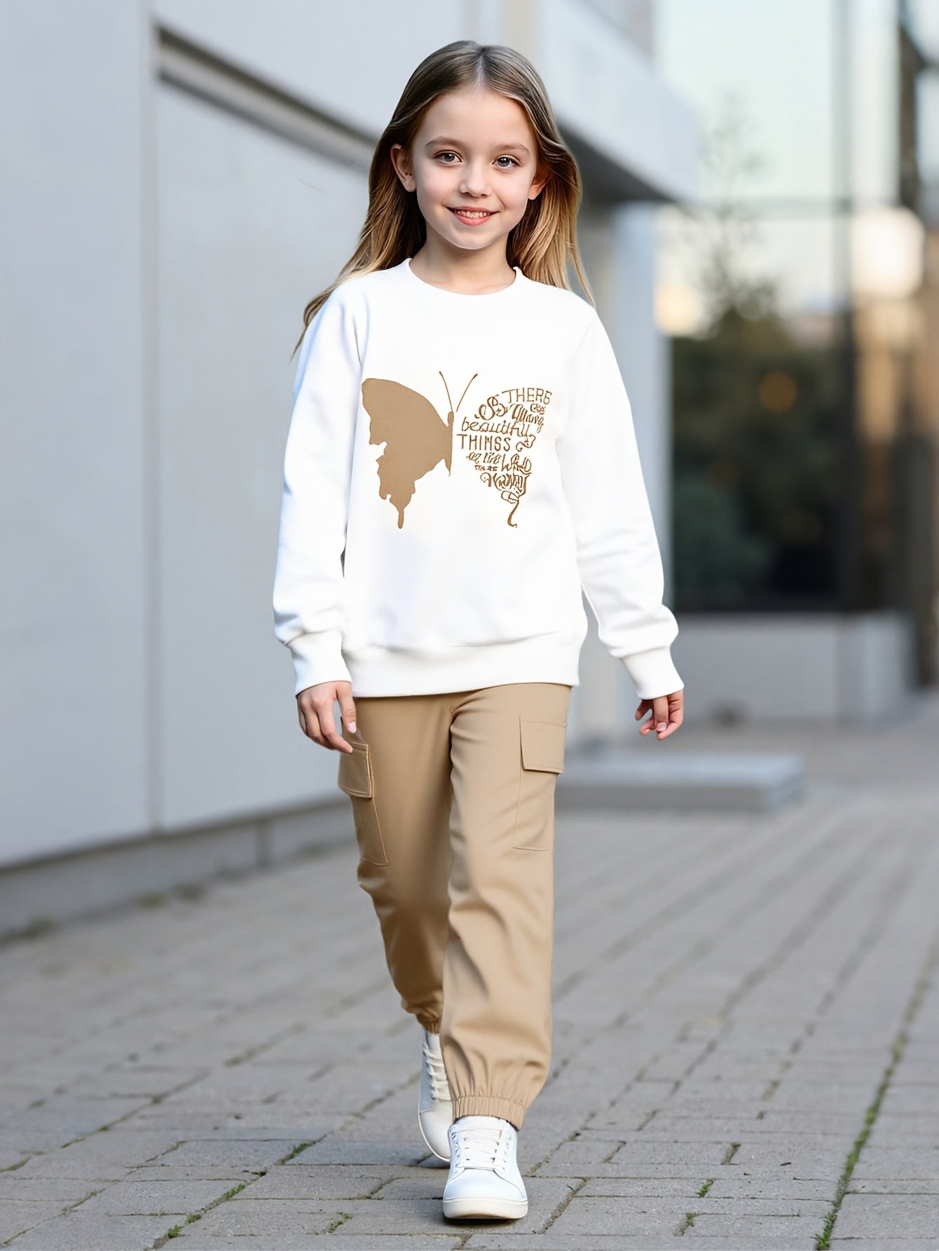 Ensemble pantalon cargo et haut à manches longues pour filles du 4 au 12 ans MAEJORKEN