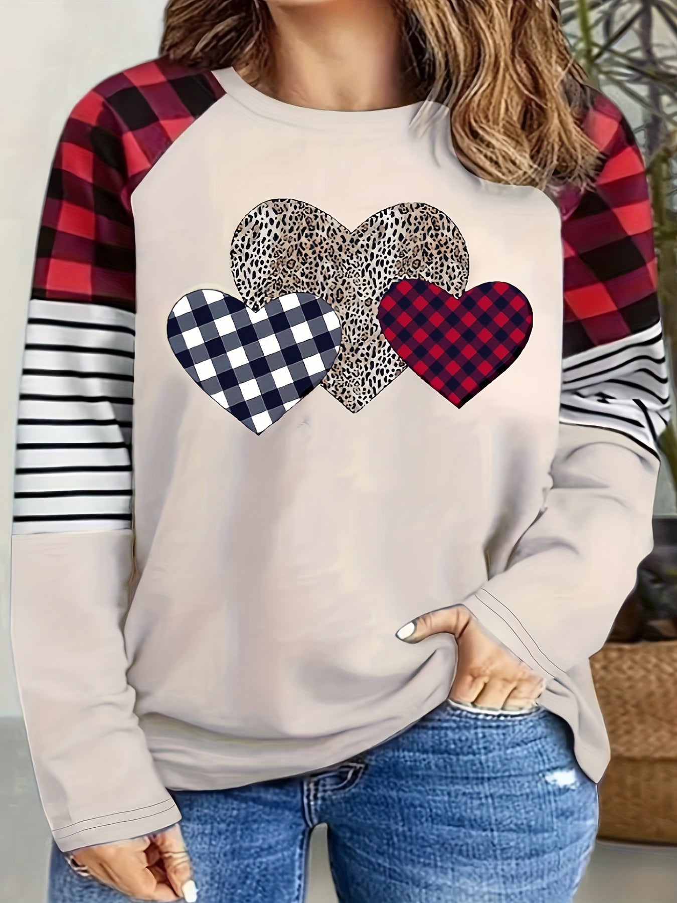 Sweat-shirt décontracté à manches longues du 1XL au 5XL