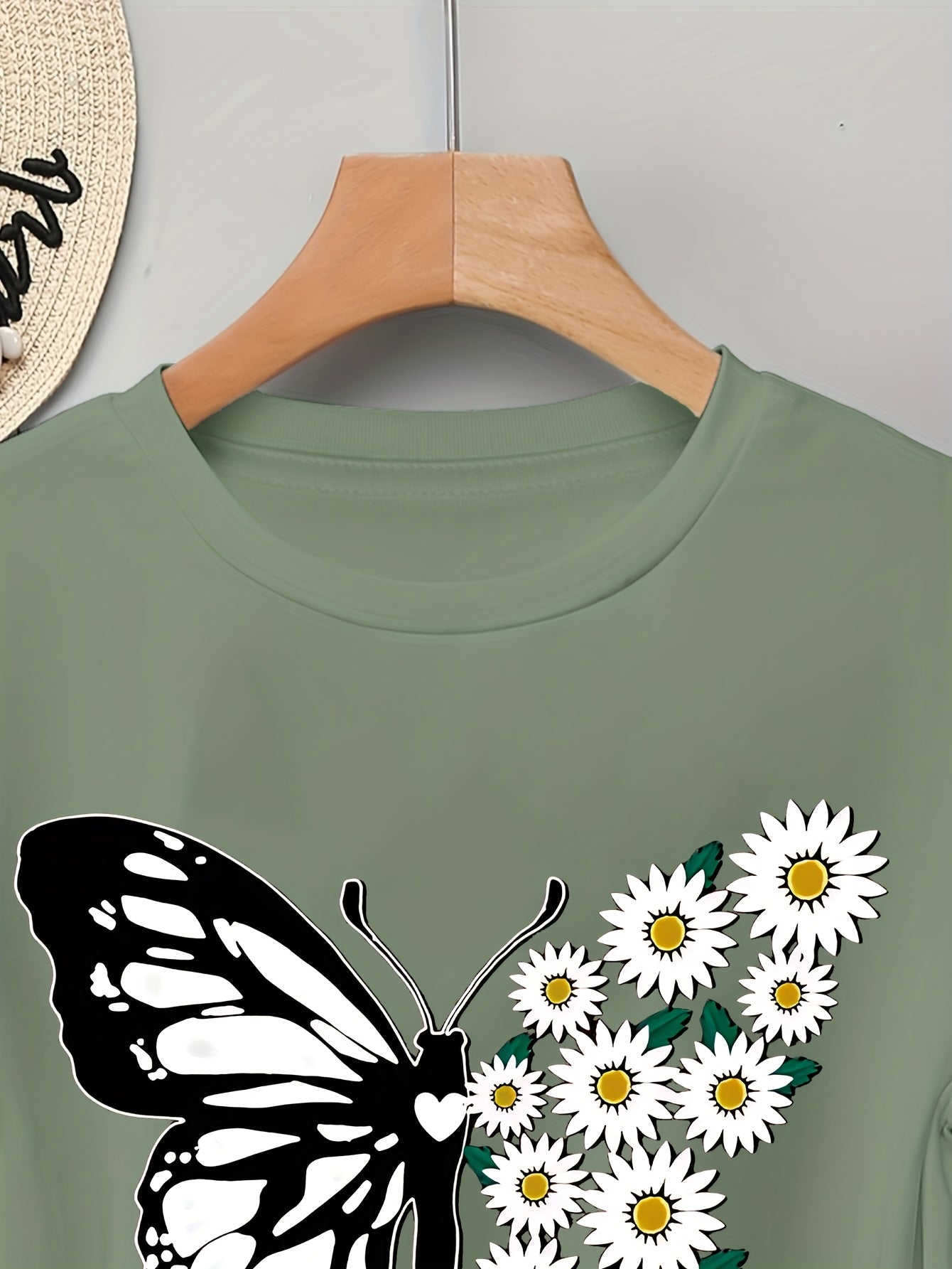 Pull à manches longues femme 100% coton imprimé papillon du S au 2XL