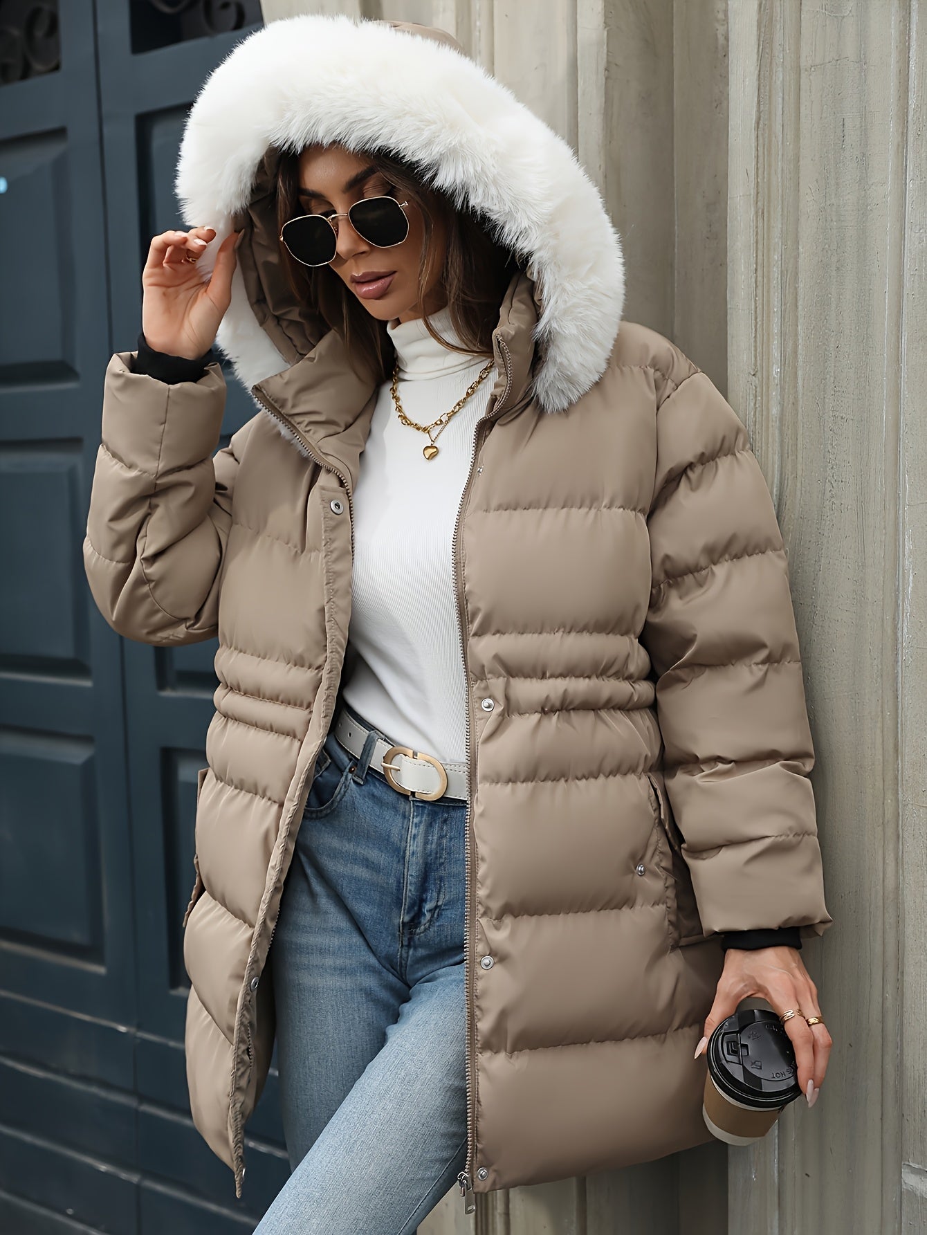 Blouson chaud à la mode grande taille femmes du XL au 5XL