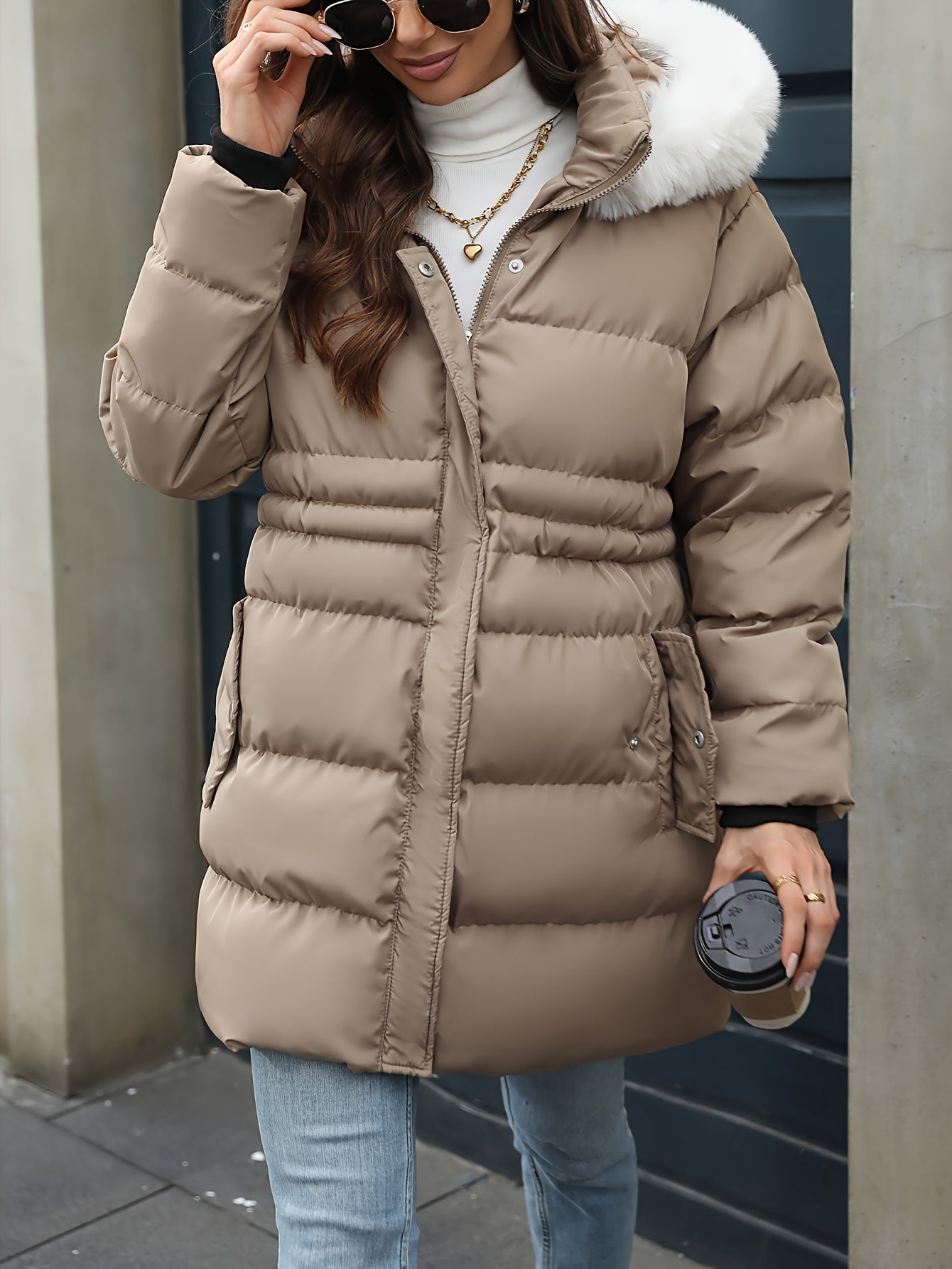 Blouson chaud à la mode grande taille femmes du XL au 5XL