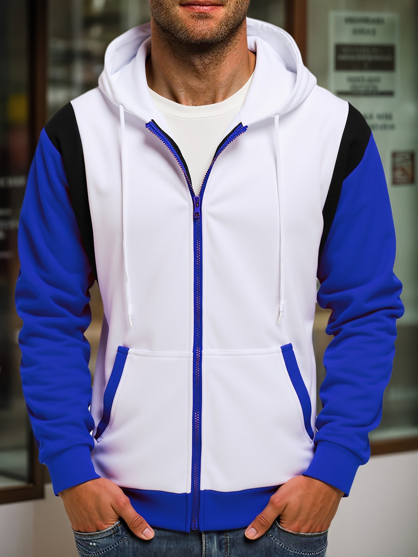 Veste zippé à capuche poche kangourou du S au 2XL