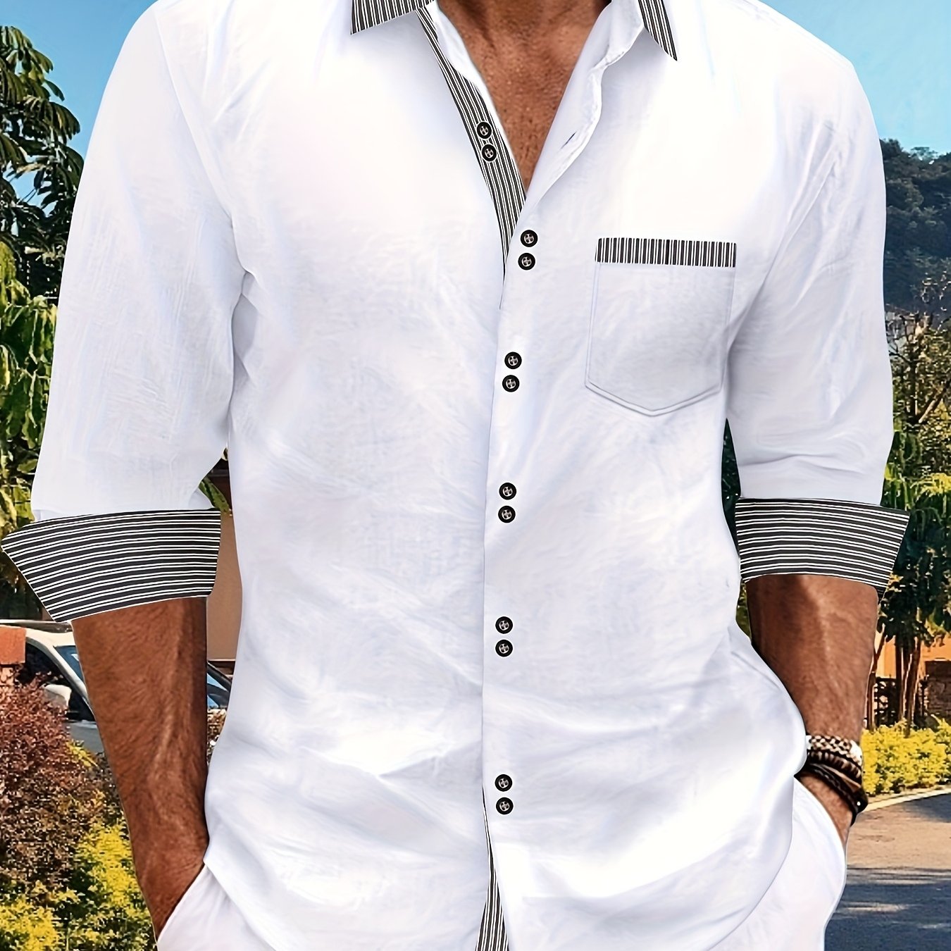 Chemise à manches longues 100 % coton du S au 3XL MAEJORKEN
