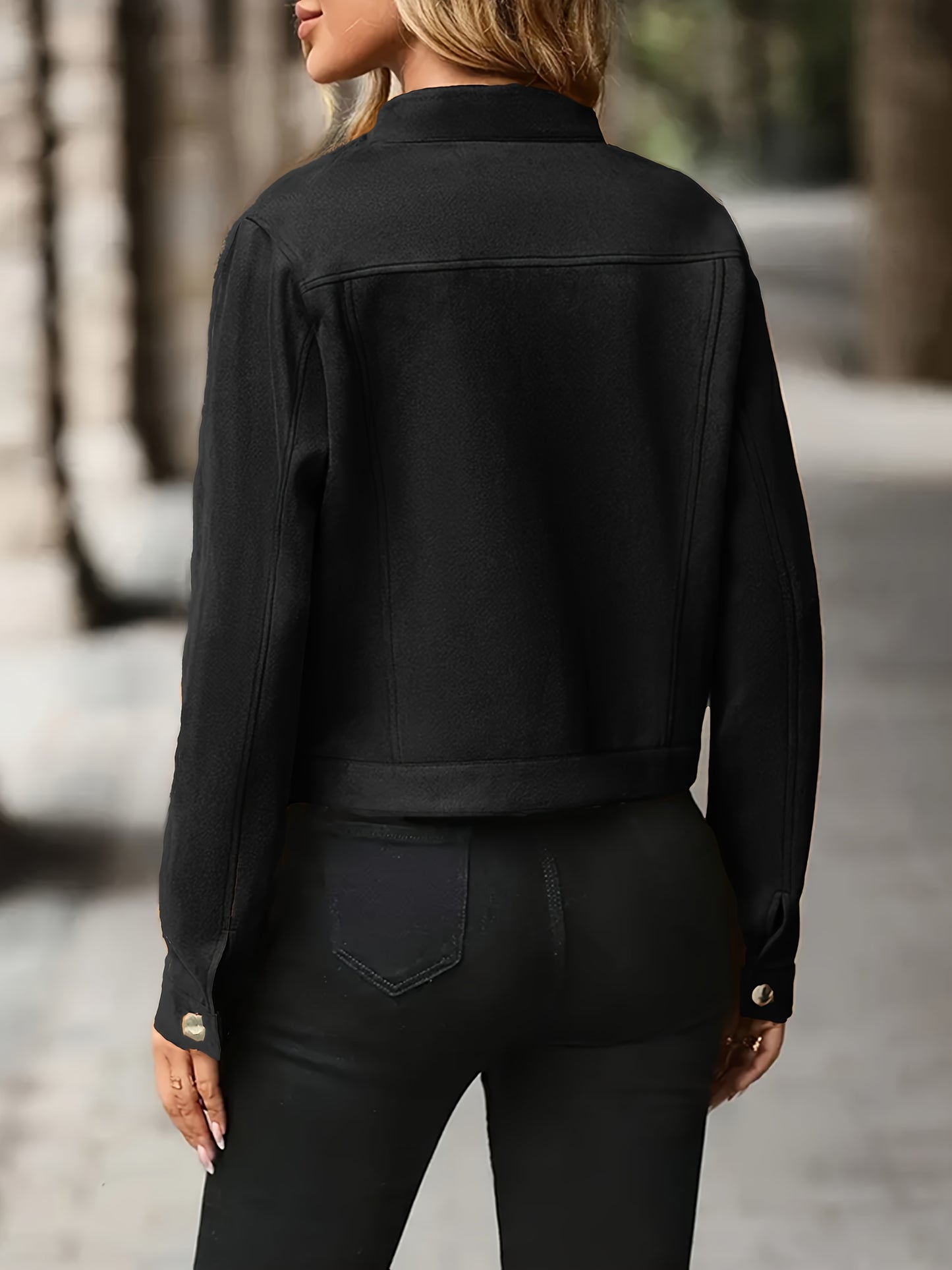 Veste en daim à manches longues d inspiration vintage du S au 2XL
